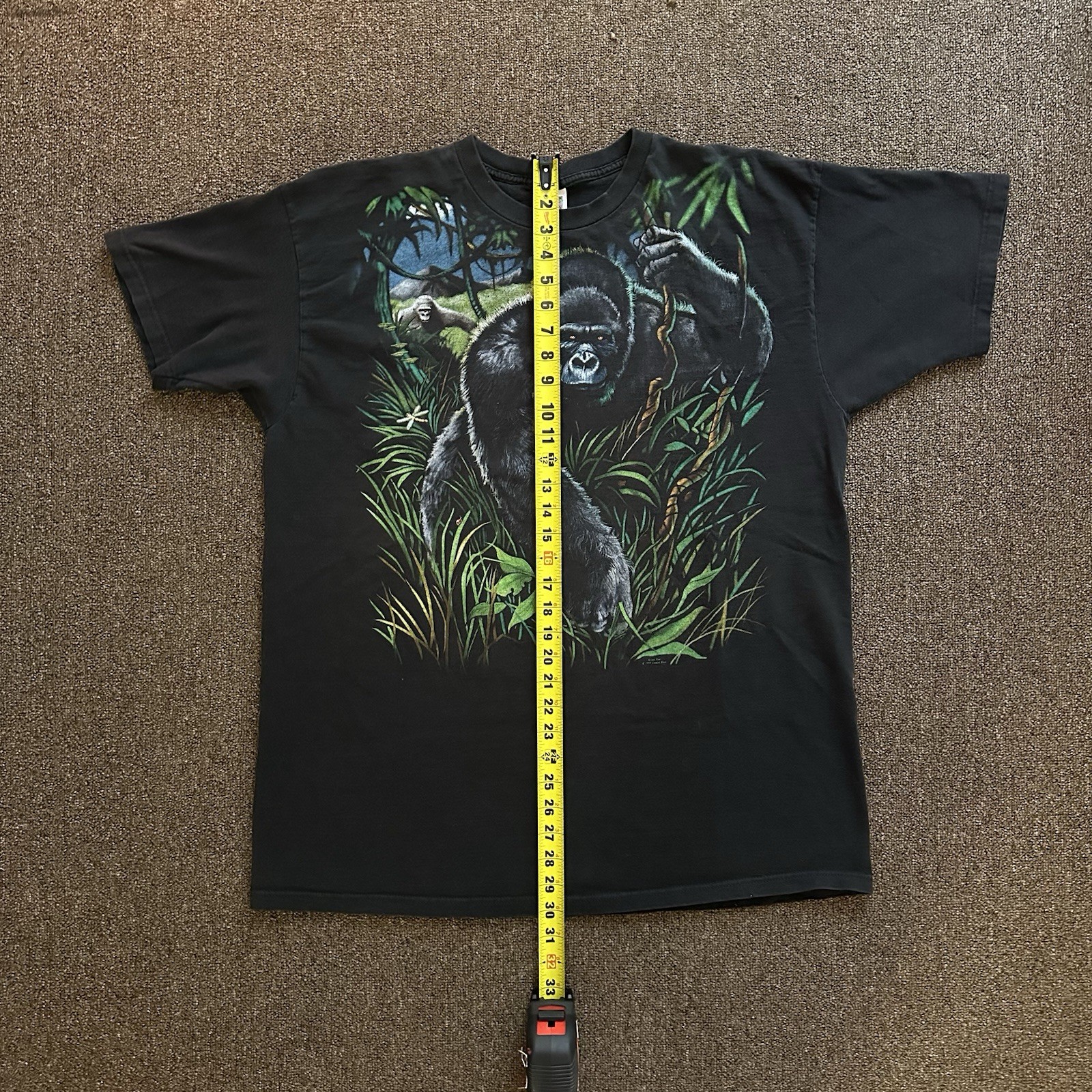 Fruit of the Loom 1999 Liquid Blue Brian Fox XXL Gorilla Graphic Men’s T-Shirt