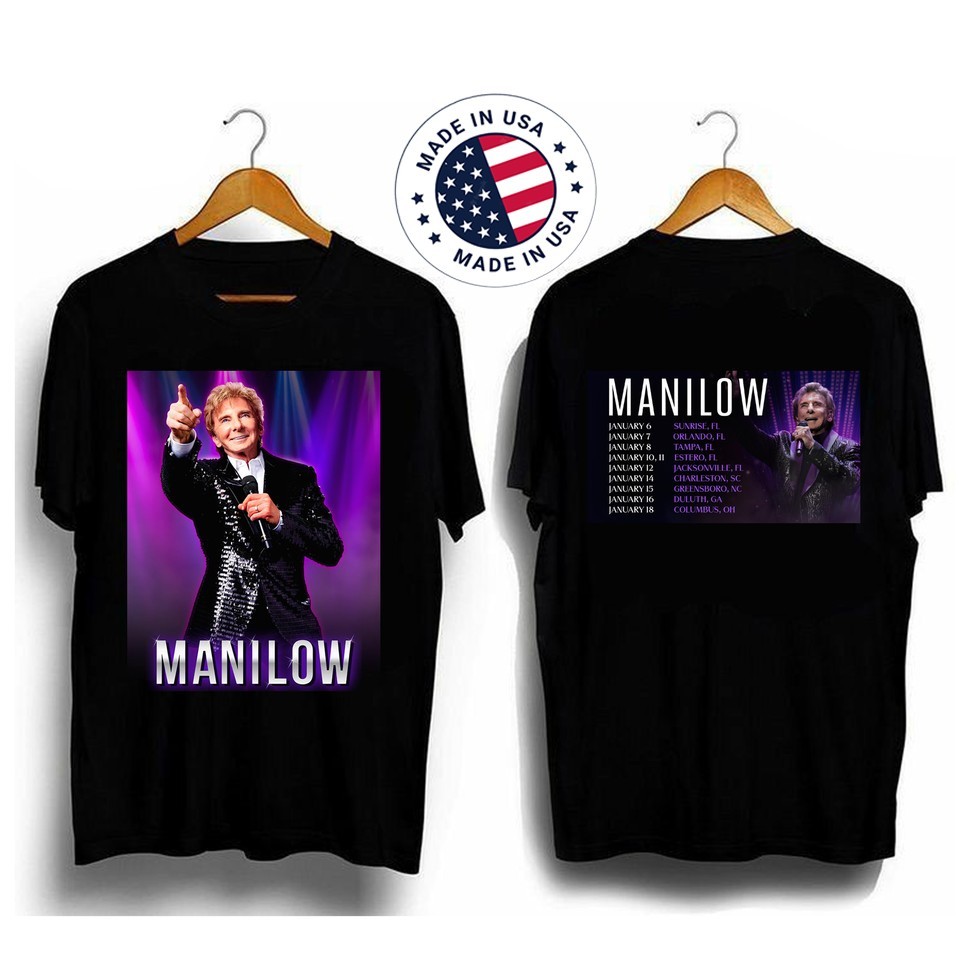 2 Sides Barry Manilow January 2026 US Tour Shirt Black Unisex S-5XL 9D2763