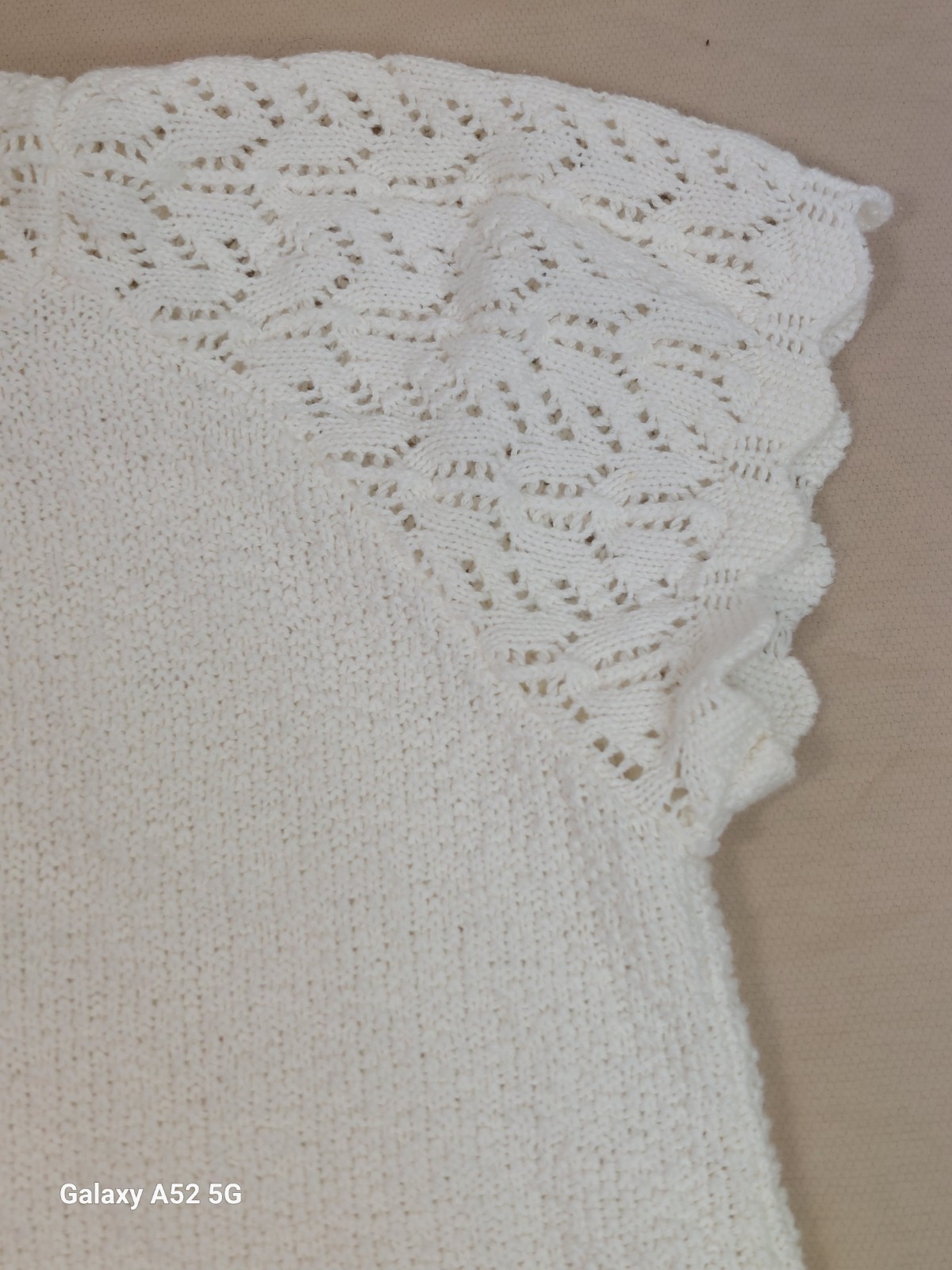 Vintage Ivory Lace Knit Top Cottagecore Coquette Soft Girl Sweater M L