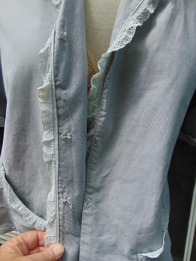 VTG 1940s Home Made Gray Cotton Puff Sleeve Skirt & Top Set 40 & 44W