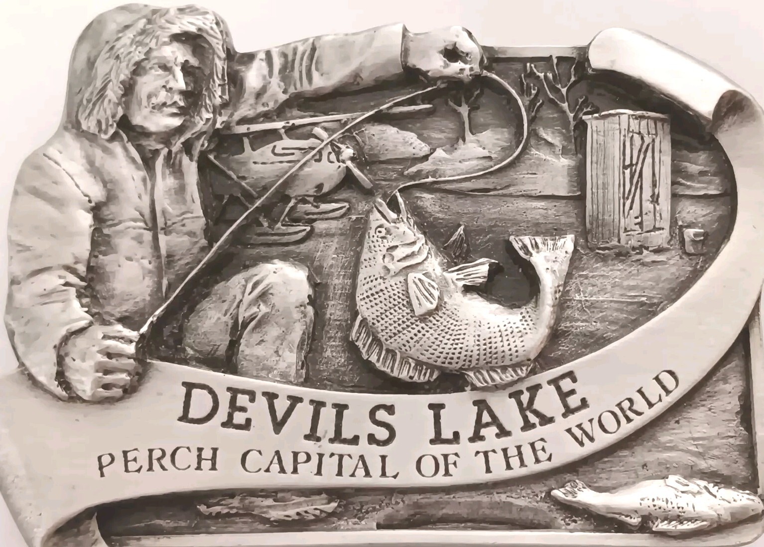 Devils Lake, Perch Capitol Of The World Belt Buckle, LIMITED EDITION #92 – MINT