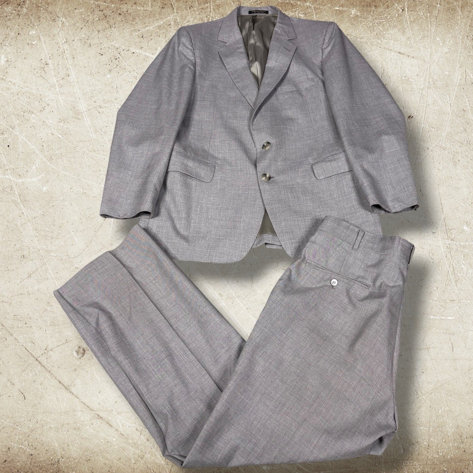 Vintage 70s Warren Sewell Suit Mens 40 Regular (34×30) Gray Disco Leisure Wool