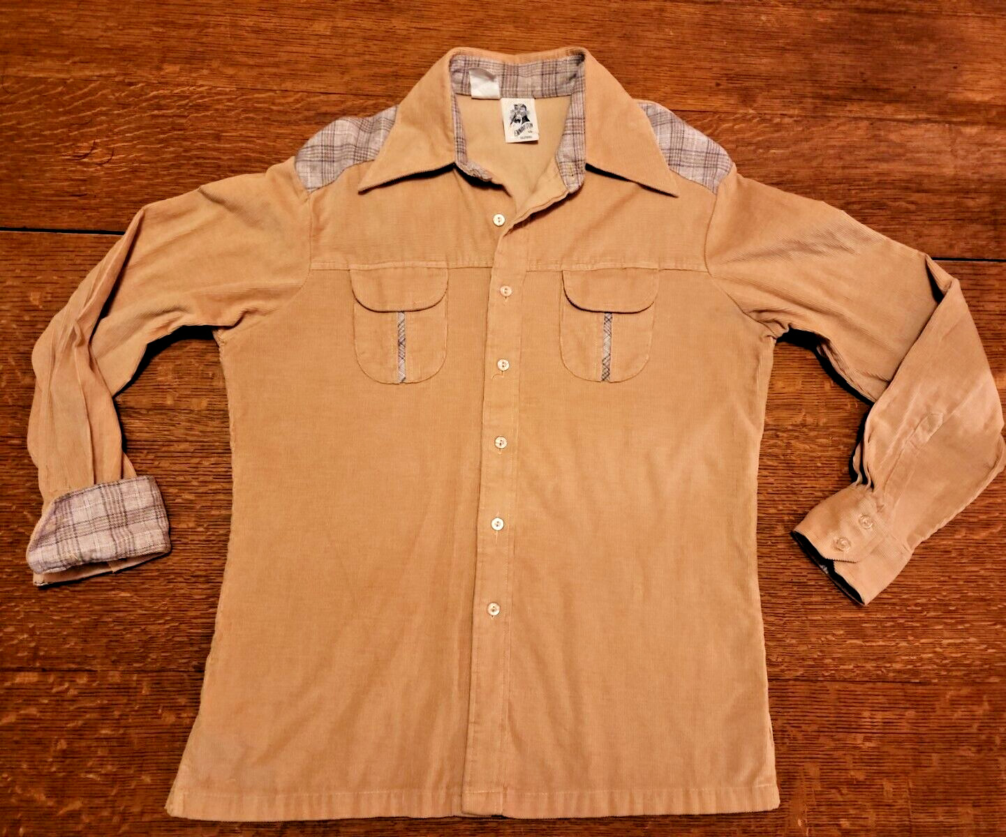 Vtg 1960 70’s Kennington LTD California Mens Shirt L Cordorouy Western Club Wear
