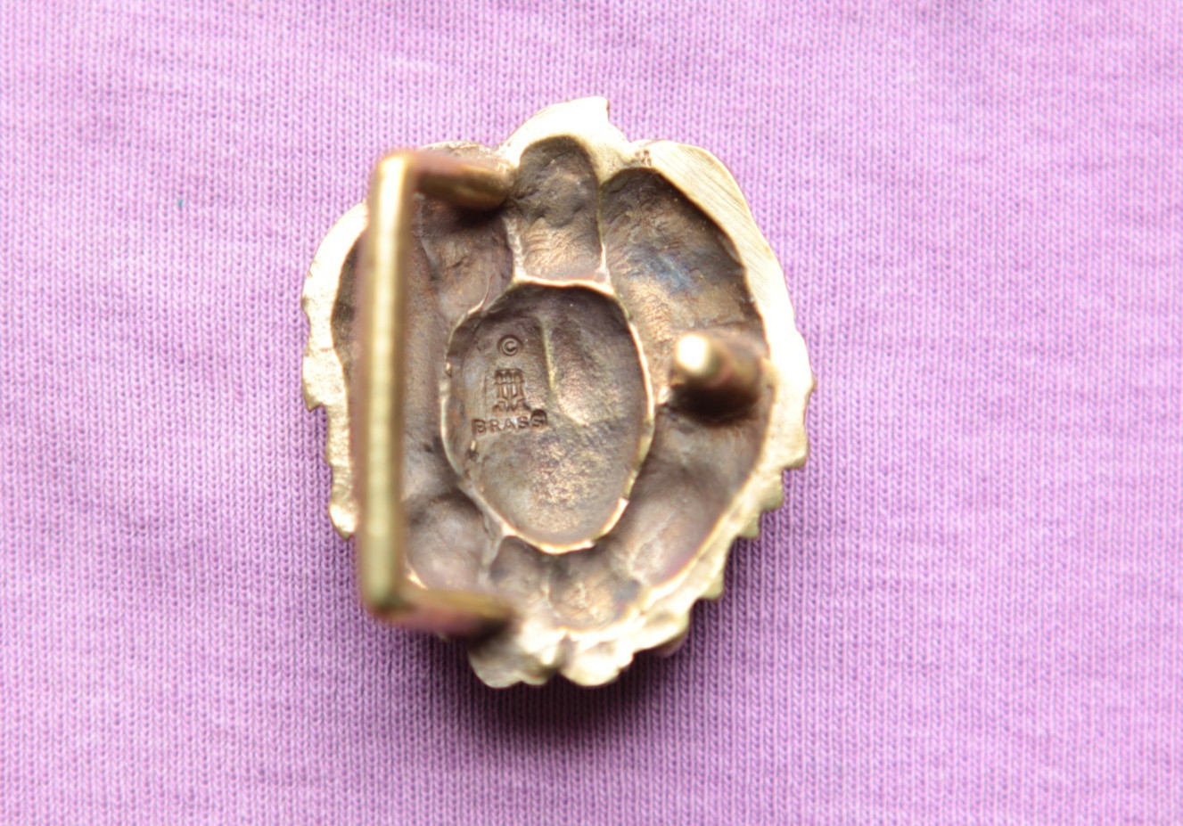 Vintage Rare Small Version of James Avery Solid Brass Lion Head Belt Buckle