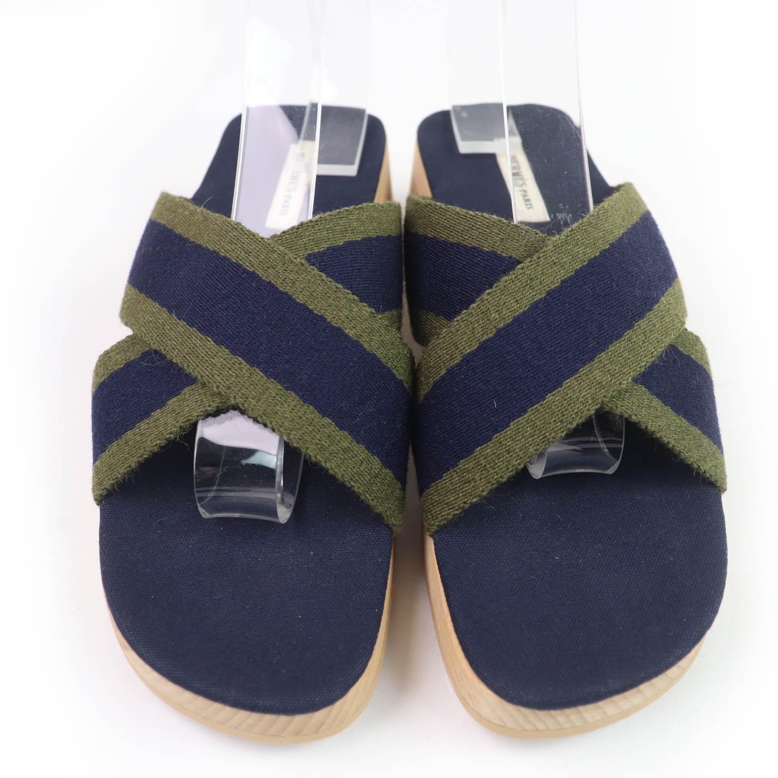 HERMÈS Hermes Fool Toe Canvas Wood Sandals – DUTY FREE