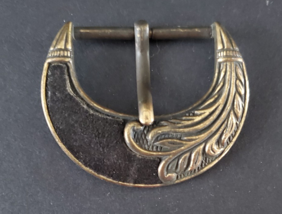 Vintage Antique Brass Black Belt Buckle 2 1/4″ X 1 3/4″