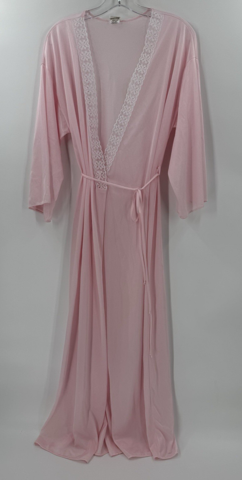 Vintage Dreamy Nights by Avon Pastel Pink Sheer 3/4 Sleeve Sheer Robe Size 8/16