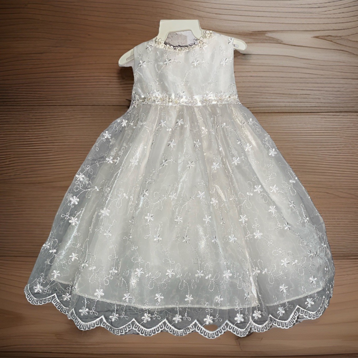 Vtg Lida California Pageant Dress Size 3M White USA Wedding Christening Gown