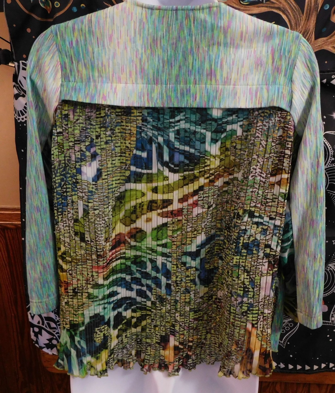 Vintage 90s Alberto Makali Rainbow Mermaidcore Animal Print Open Cardigan