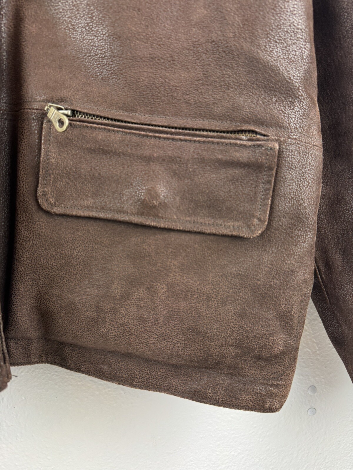 Vintage Duncan Row Brown Leather Hunting Work Jacket 3 Pockets