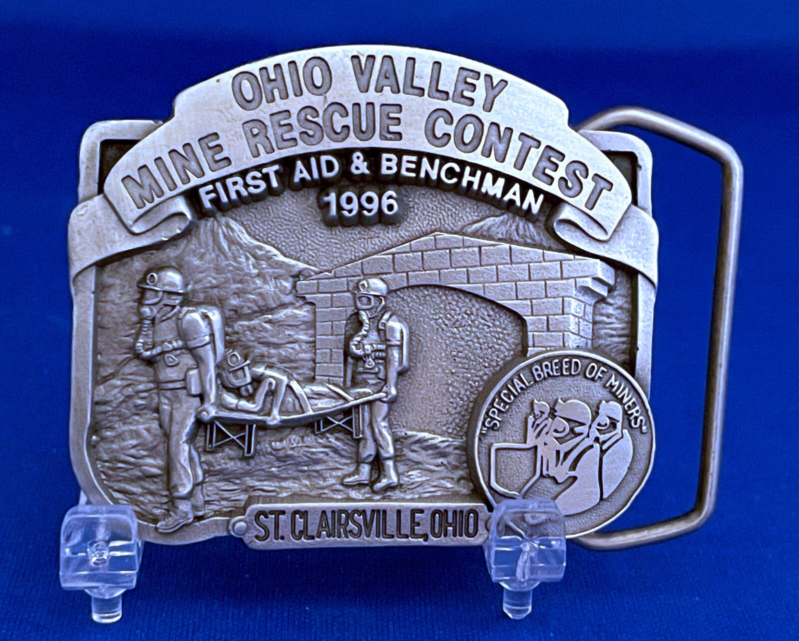 RARE 1996 OHIO VALLEY MINE RESCUE CONTEST BELT BUCKLE, LTD. ED. 1 of 300, NEW