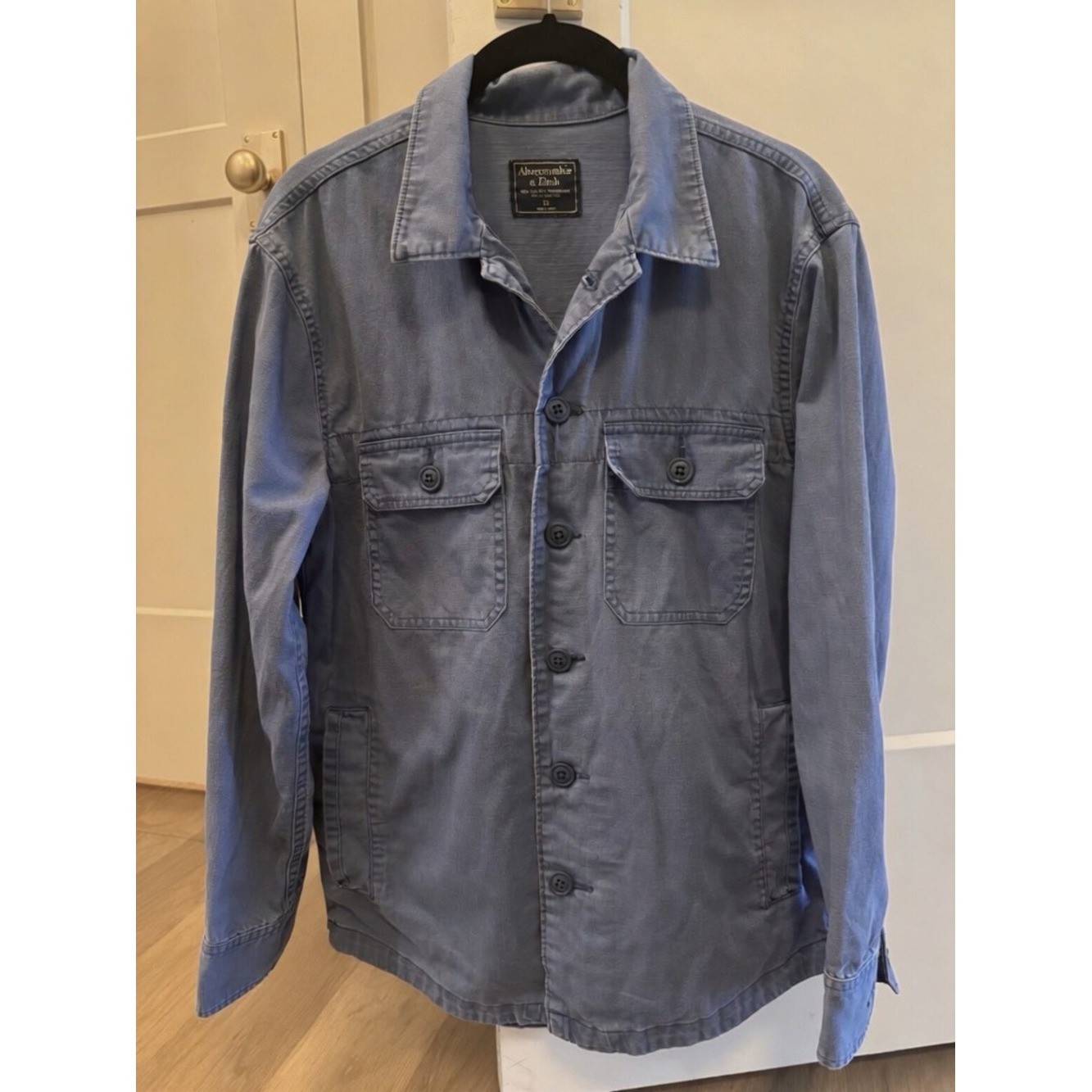 Abercrombie & Fitch Men’s Dusty Blue Military Field Jacket