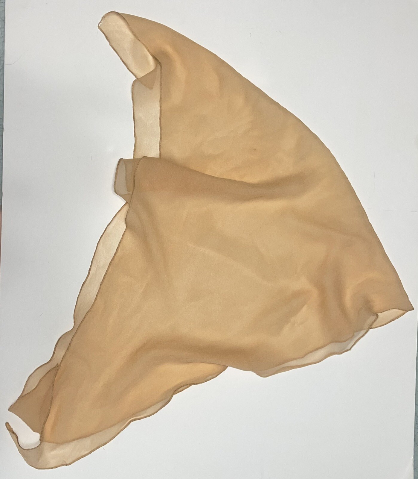 Vintage Triangle Apricot Peach chiffon Scarf #9 1960-70’s Mom, Wedding 24×56”