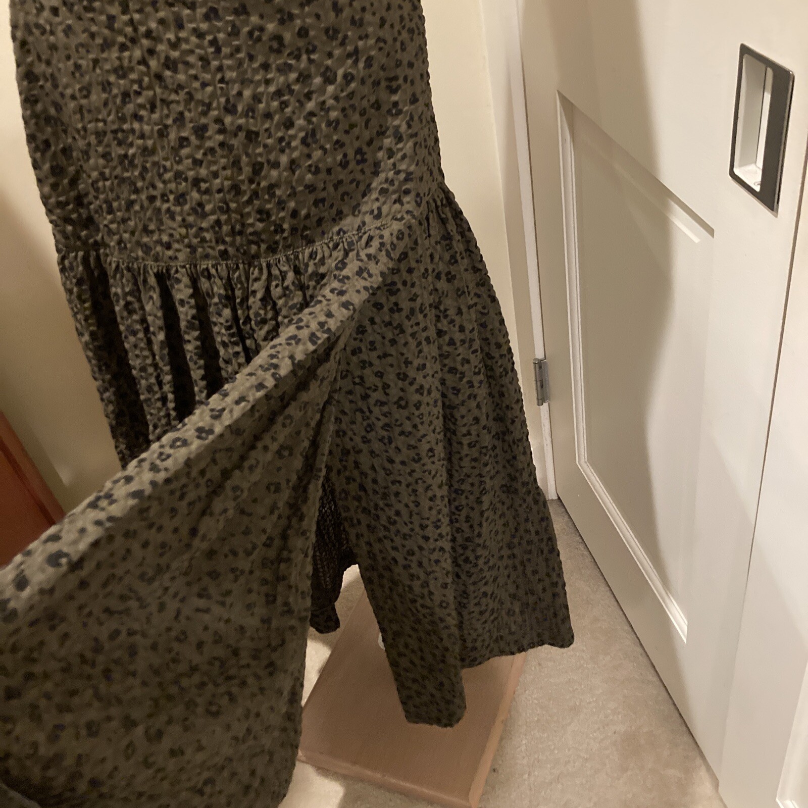 Vintage Escada Skirt olive & black Maxi Size 36 wool feels like cotton