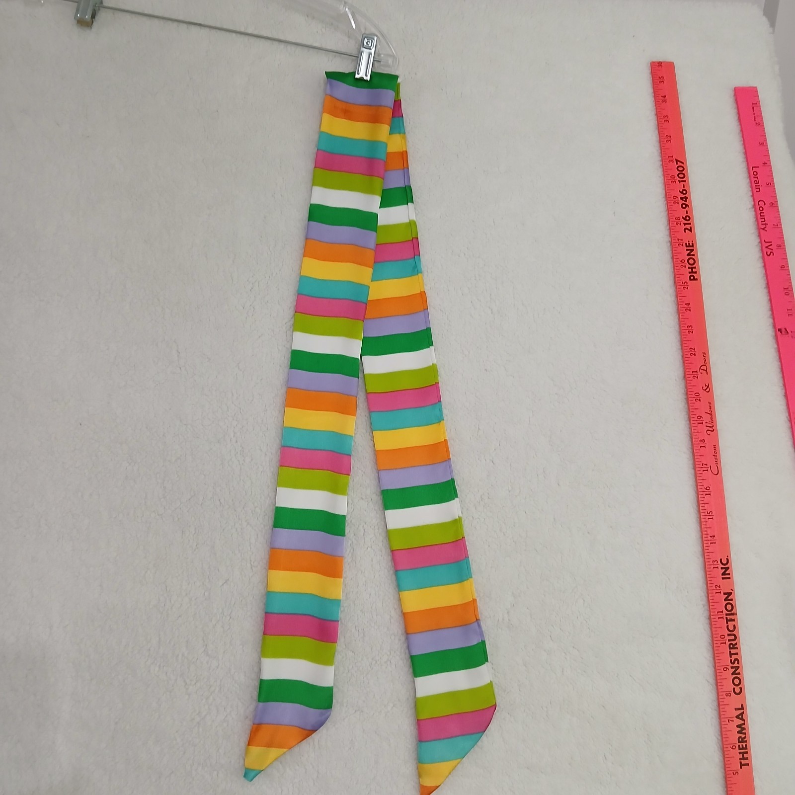 VTG Scarf Thin Colorful Stripe Purse Wrap Accessory 3″x 60″