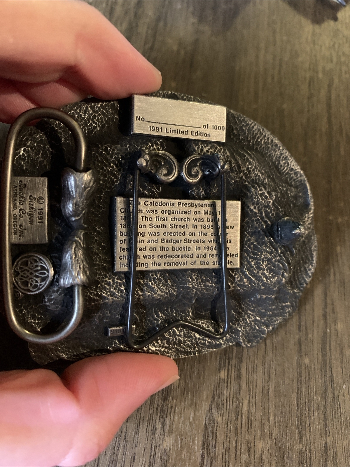 1991 Caledonia, MN Founders Day – Belt Buckle – Presbyterian Church