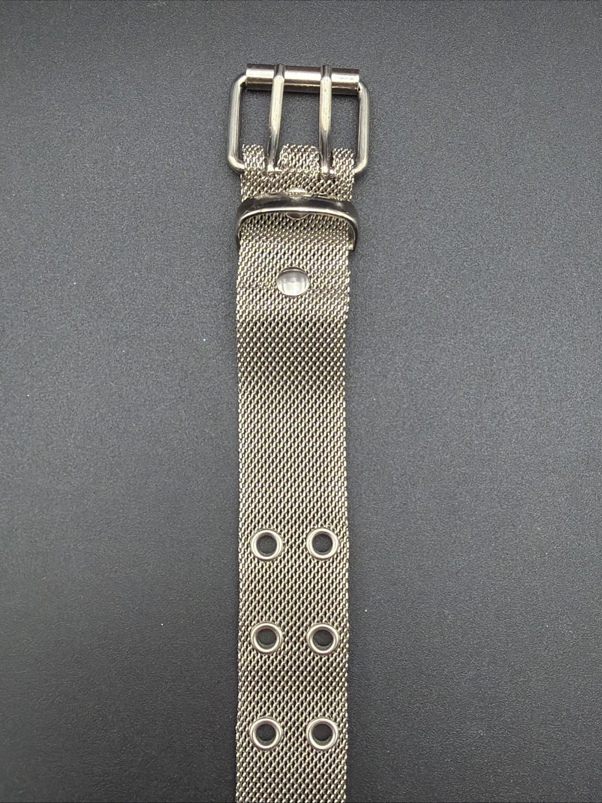 Vintage Large Metal Mesh Silver Waist Belt Adjustable (E3) 40 Inch Belt