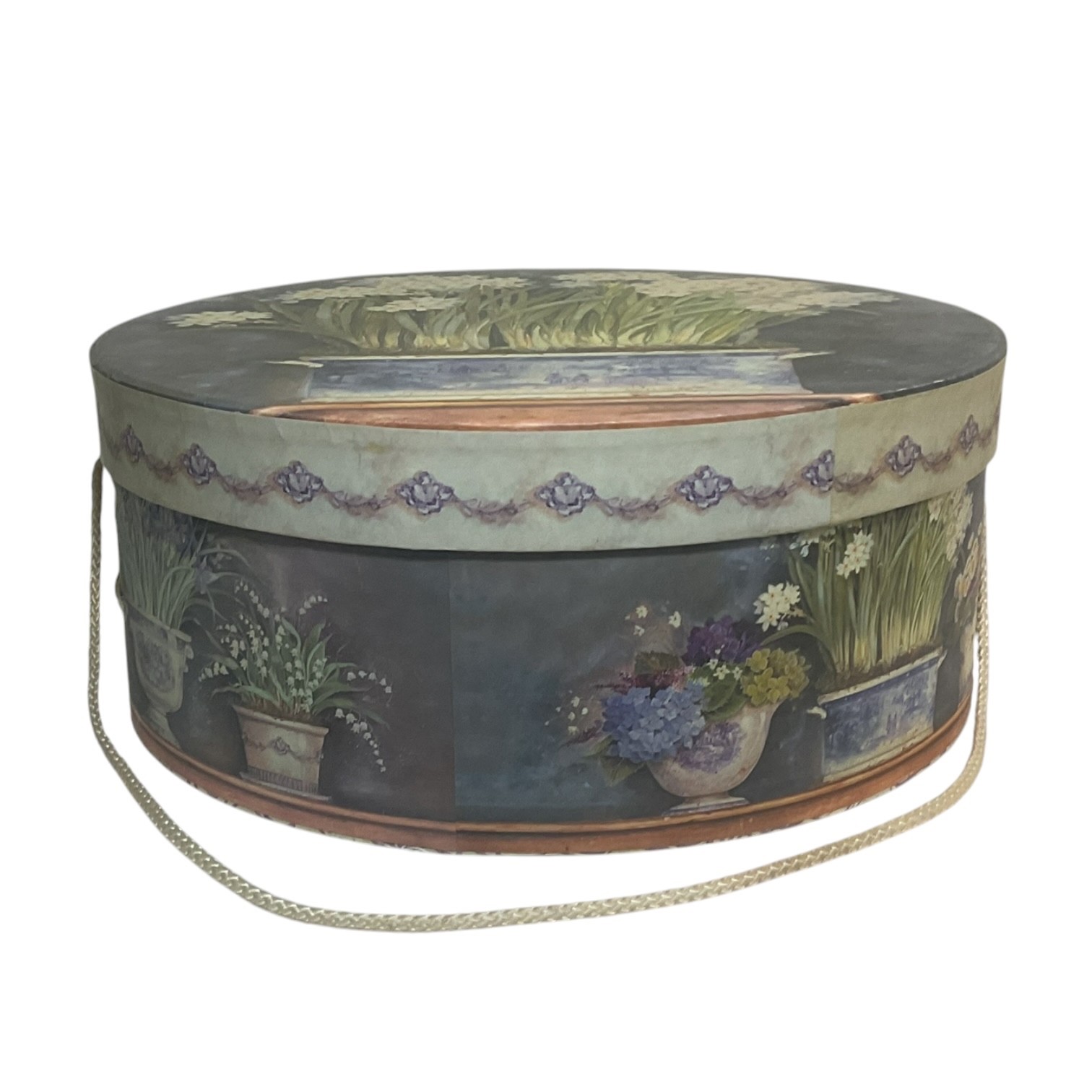 Kathryn White Art In Motion Round Hat Box Tricoastal Designs Floral Storage Bo