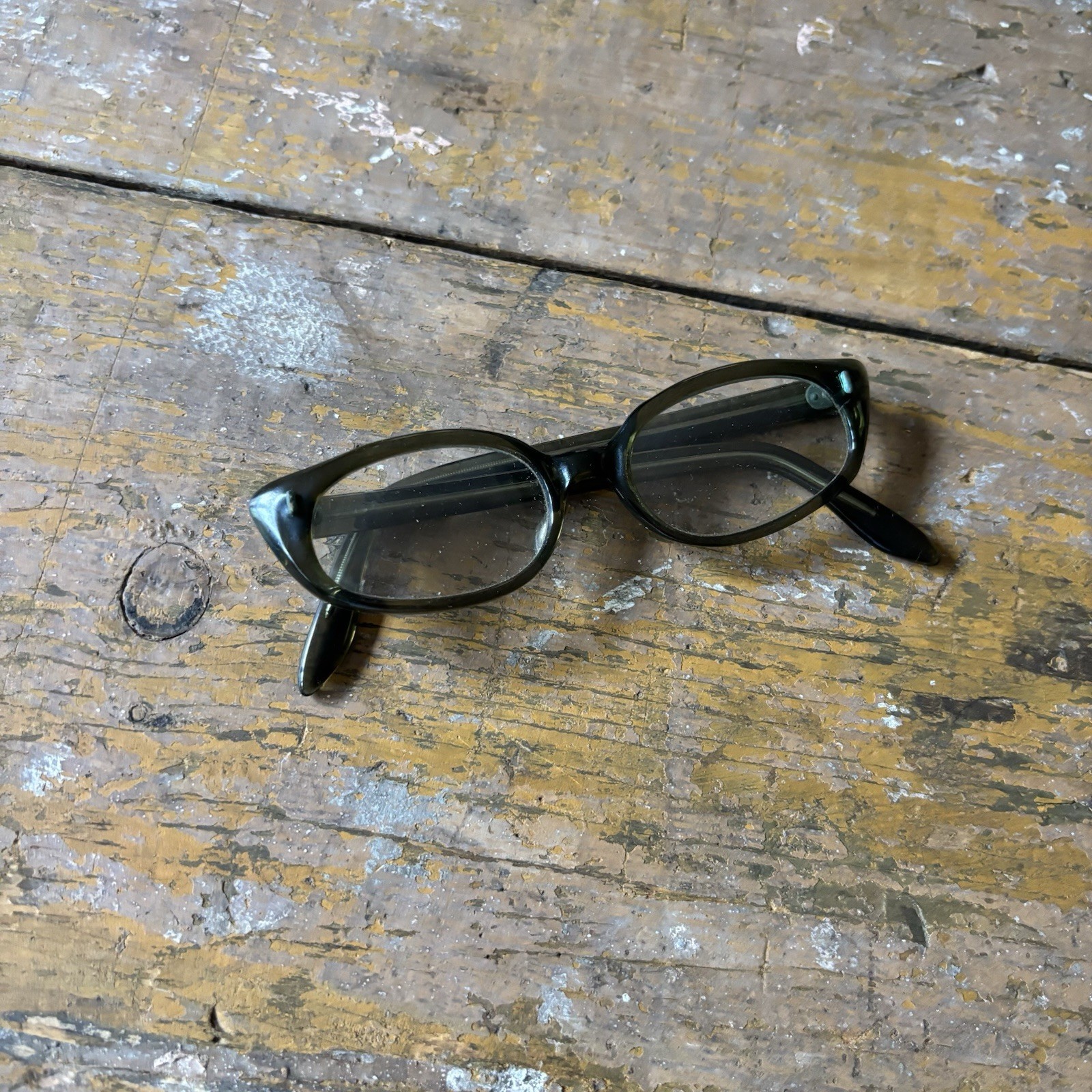 Vintage Green Cat Eye Glasses Frames Women’s As Is French Worn