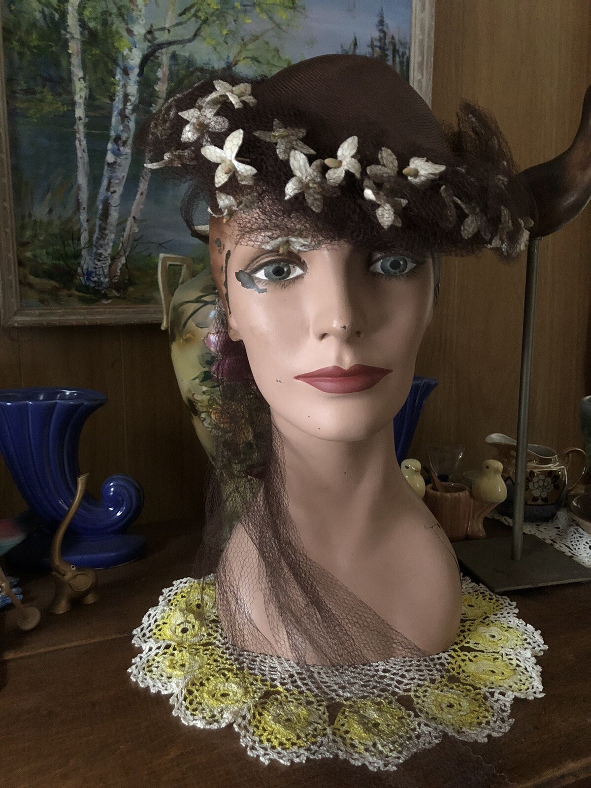 Vintage Antique 1930’s FASHION SHOW MODEL Stephanotis Millinery Nette Hat sz 22