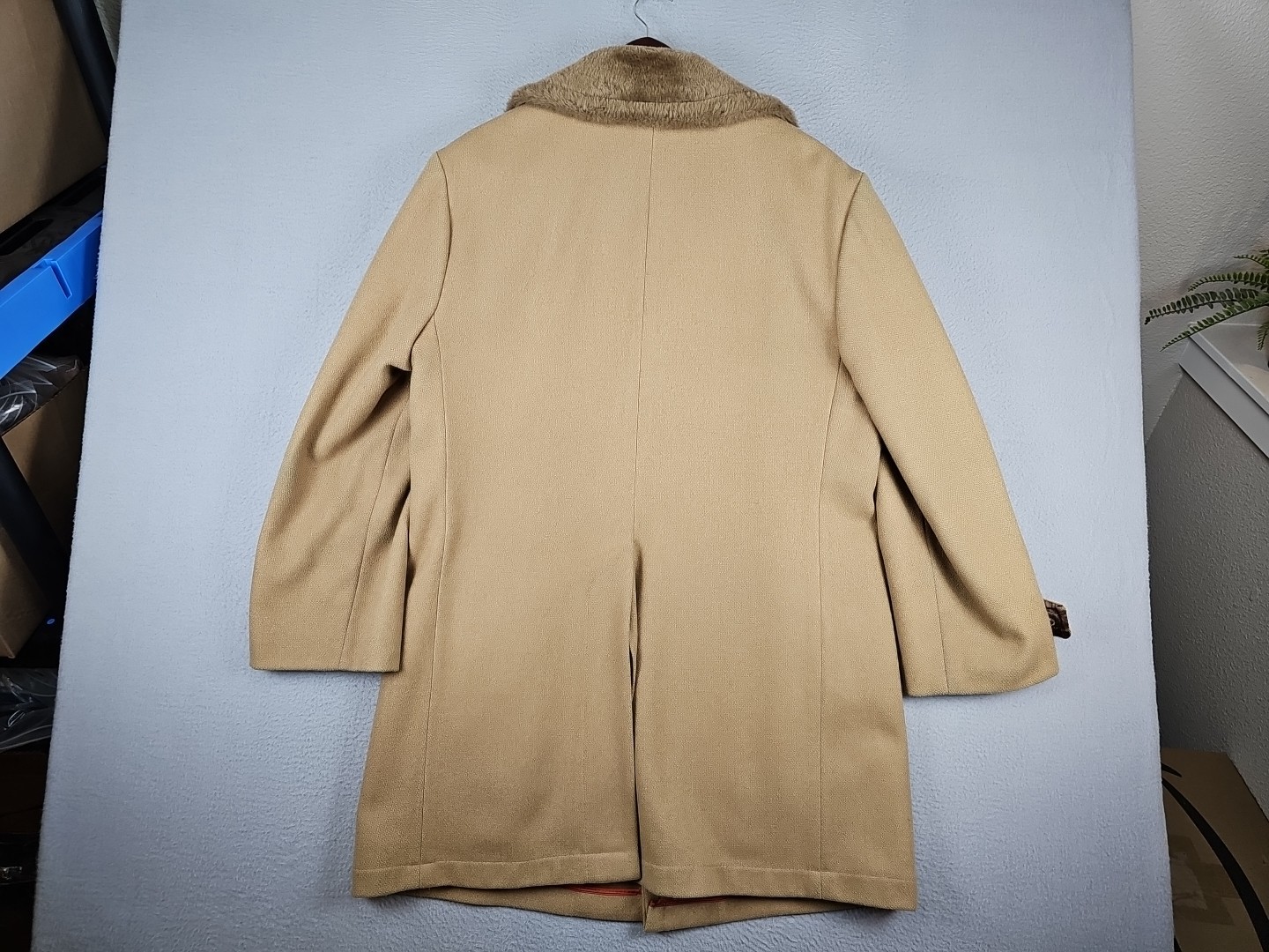 Vintage 70’s Richman Brothers Brown Polyester Men’s 38 REG Long Coat Jacket