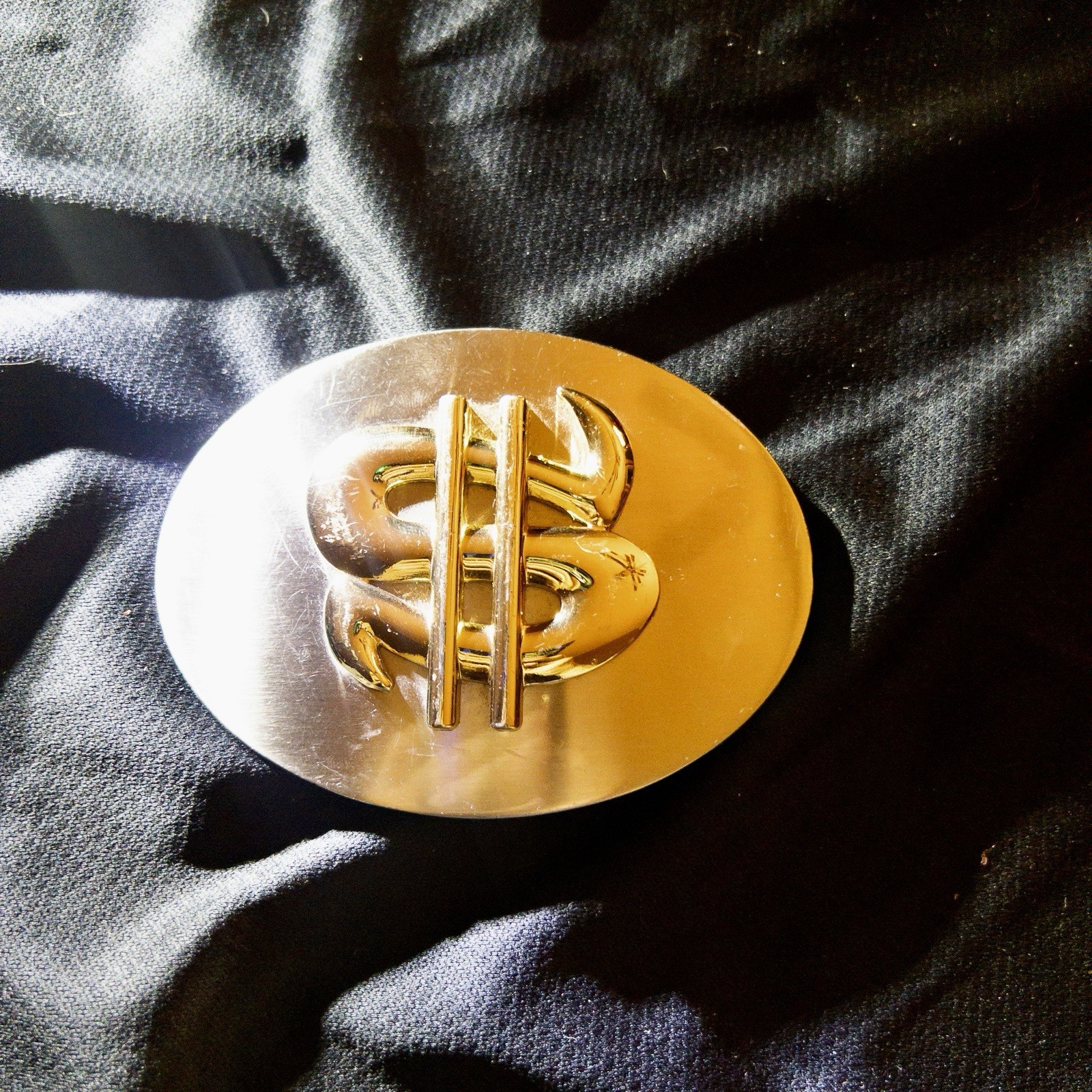 Classico Italia Gold Toned Dollar Sign Large Belt Buckle