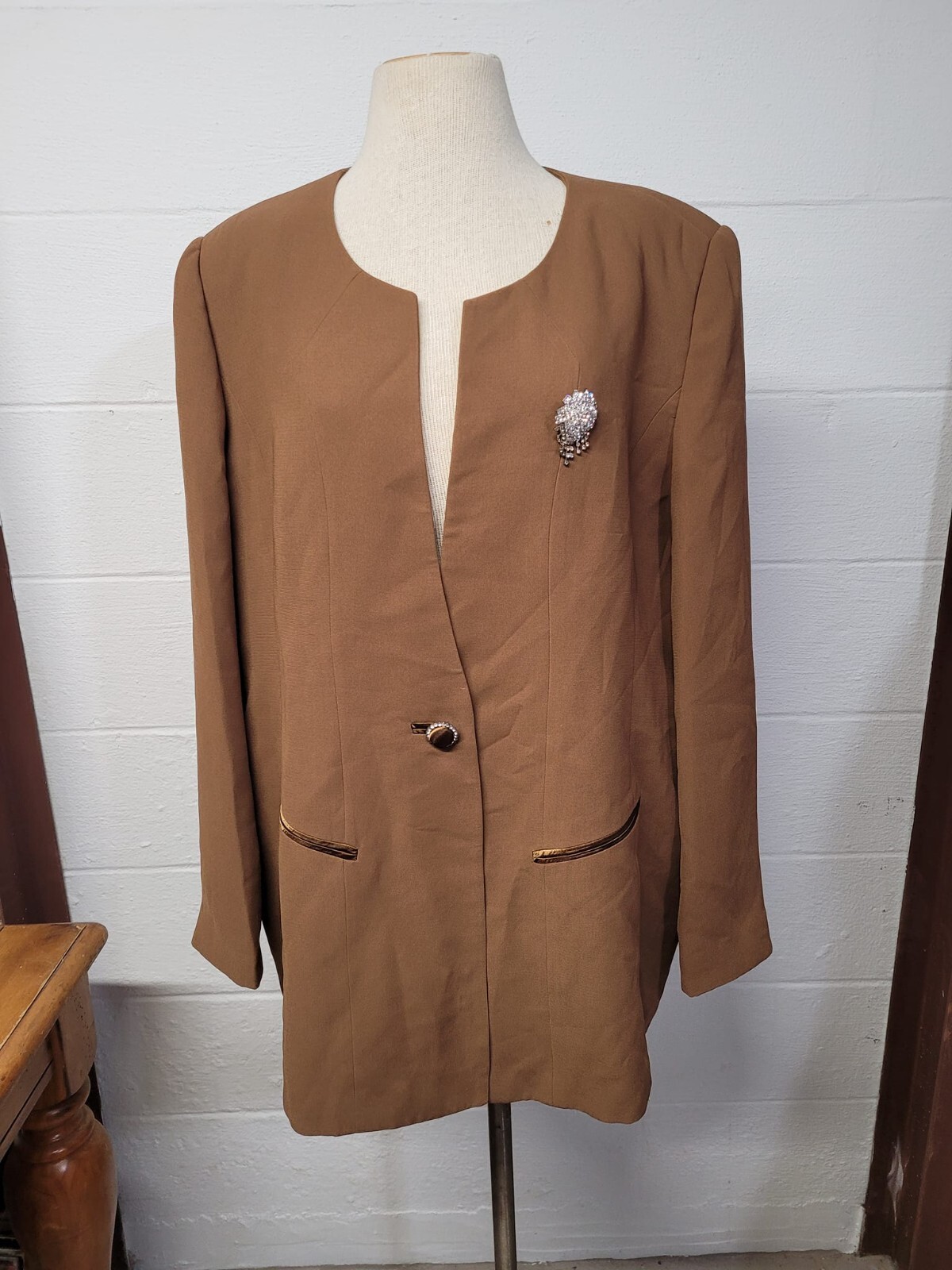 vintage night studio womens brown blazer size 18 / we940 R2t4