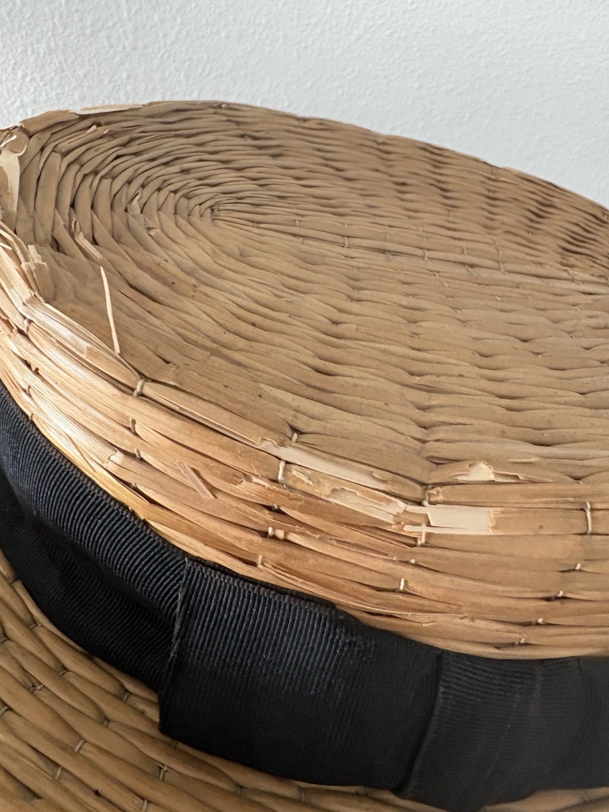 Vintage J.C. Penney Co Solar Straws Straw Boater Hat 7 1/4″ Genuine Yeddo VTG
