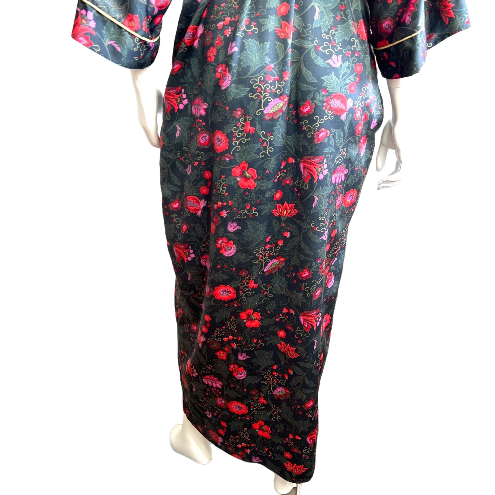 Vintage CHRISTIAN DIOR Womens Size Small Medium Belted Lounge Robe Floral