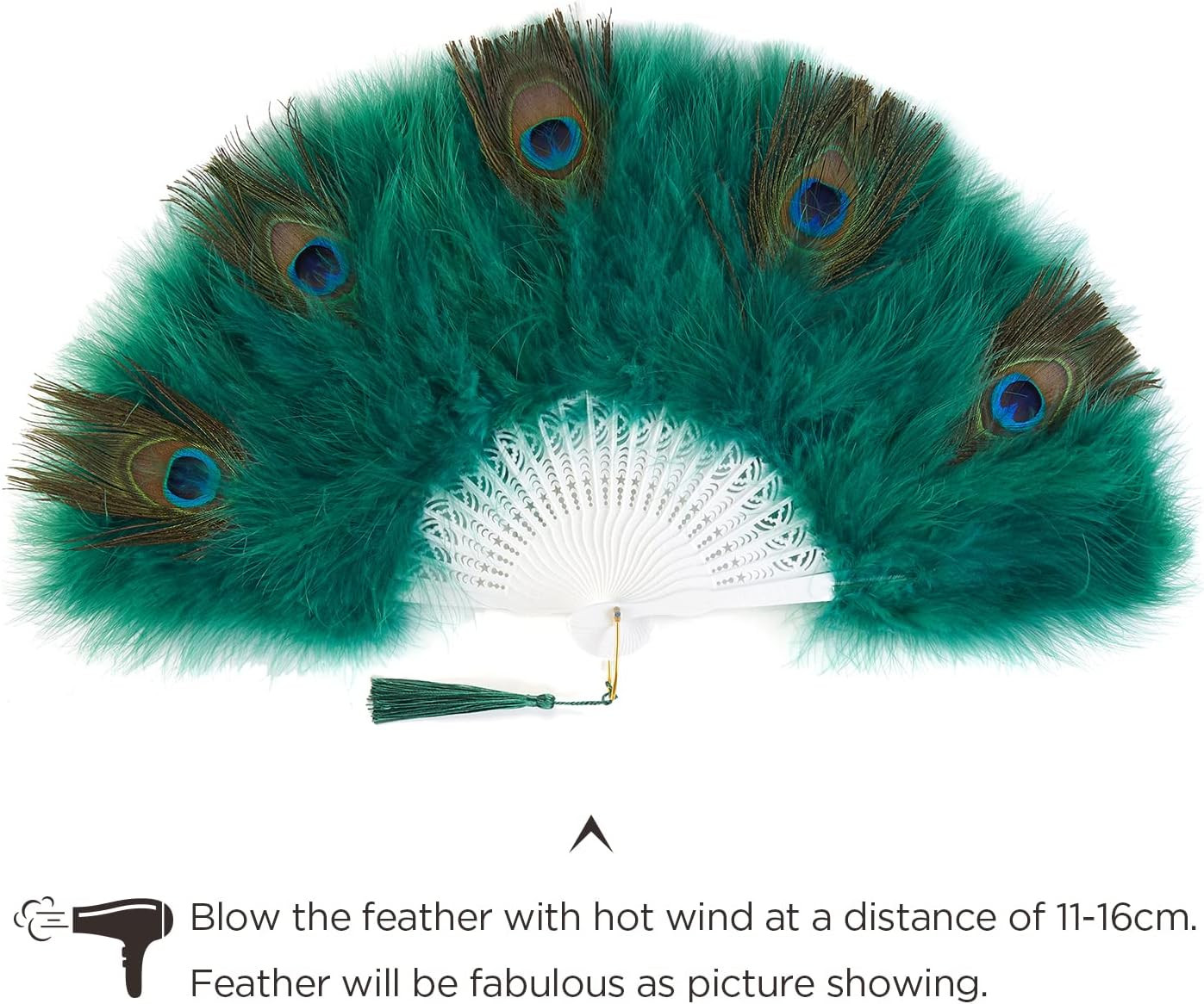 Marabou Feather Fan 20S Vintage Folding Fan Flapper Hand Fan