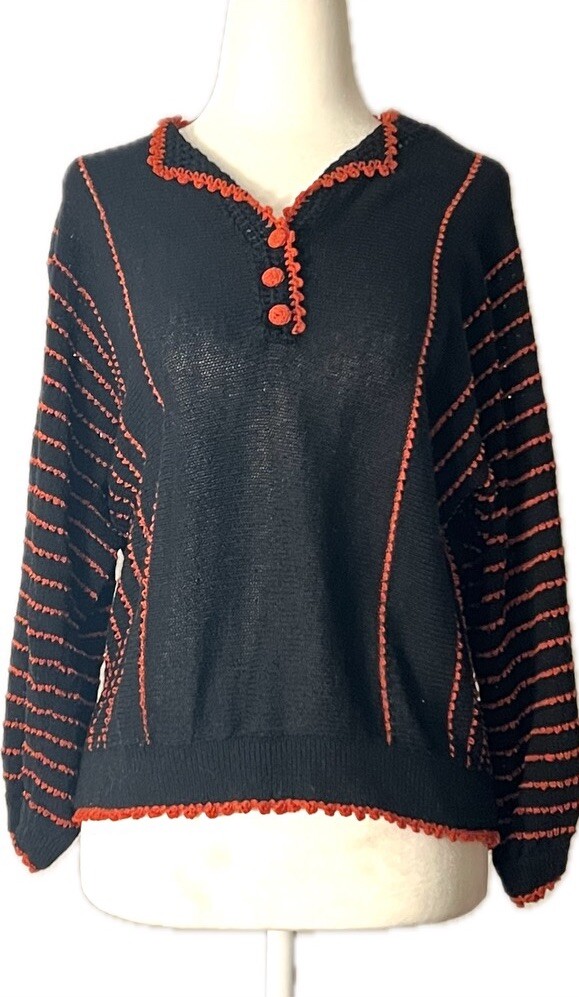 VINTAGE 60’s 70’s Boho Hippie synthetic blend knit sweater