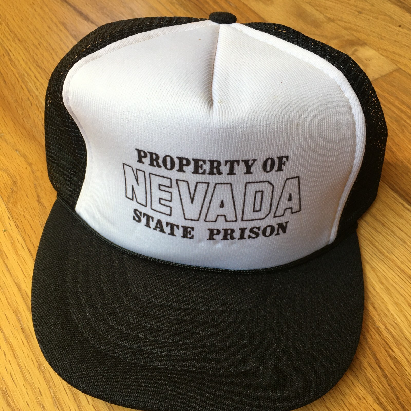 Vtg Nevada Hat Snapback Trucker State Prison Mesh Cord Braid Rope 80s