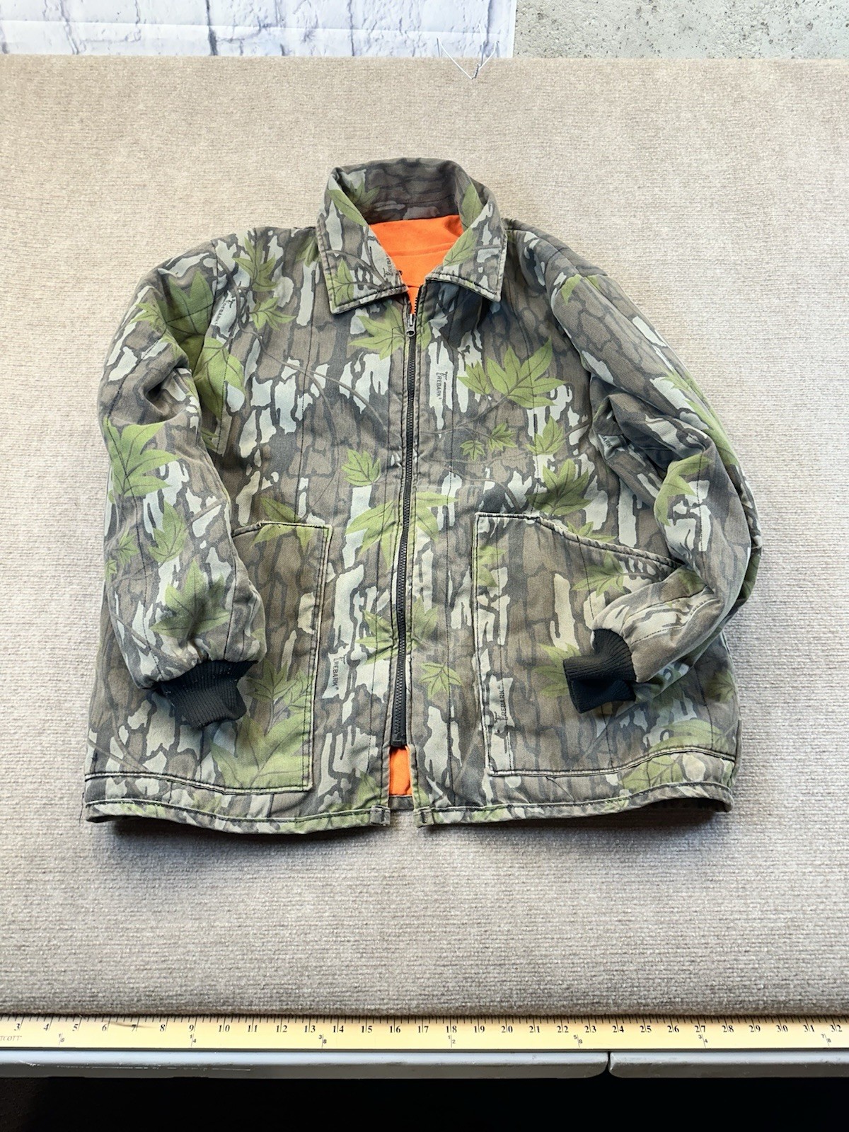 Vintage Saf-T-Bak Trebark Camouflage Hunting Jacket Size XL USA Made