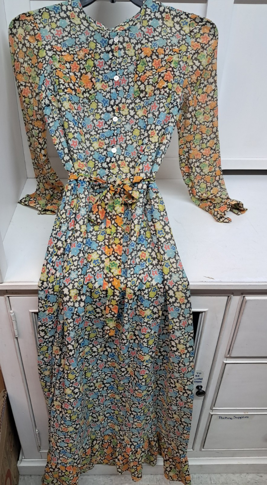 Vintage John Meyer Of Norwich Lined longsleeve Maxi Dress Size 12