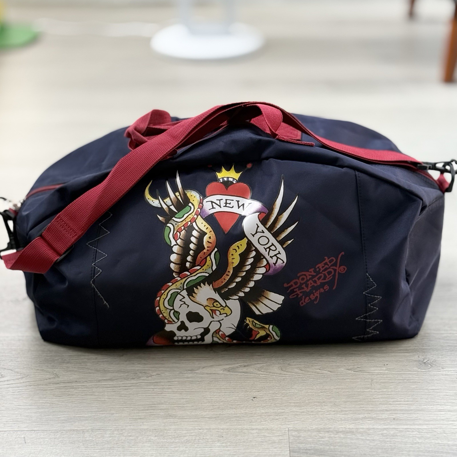 Vintage Y2K Ed Hardy Tattoo Duffle Bag