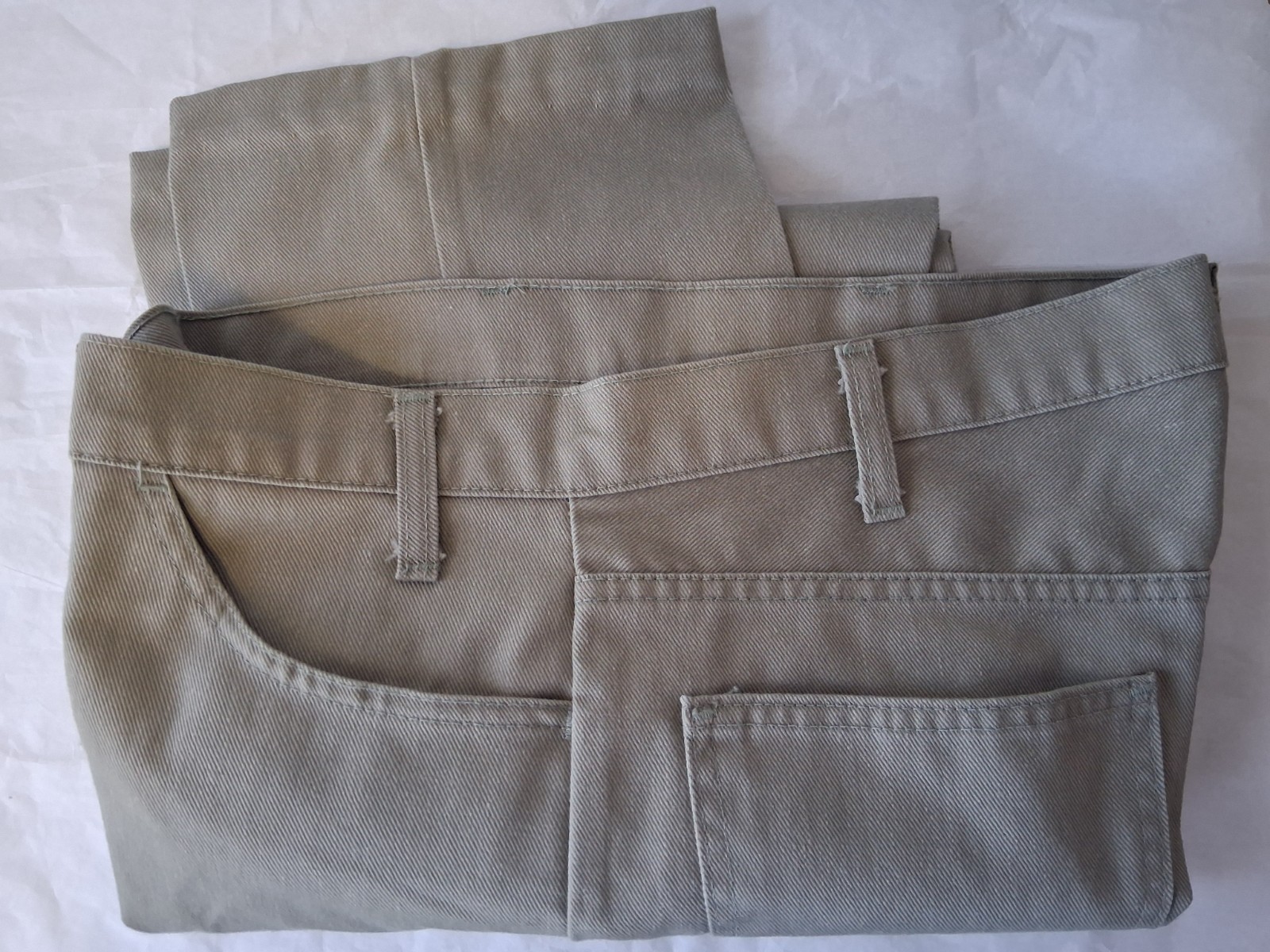 Vintage 60s? Levi Sta Prest Gray Denim? 38W x 26L 25.5 Hemmed Black Tag Trouser