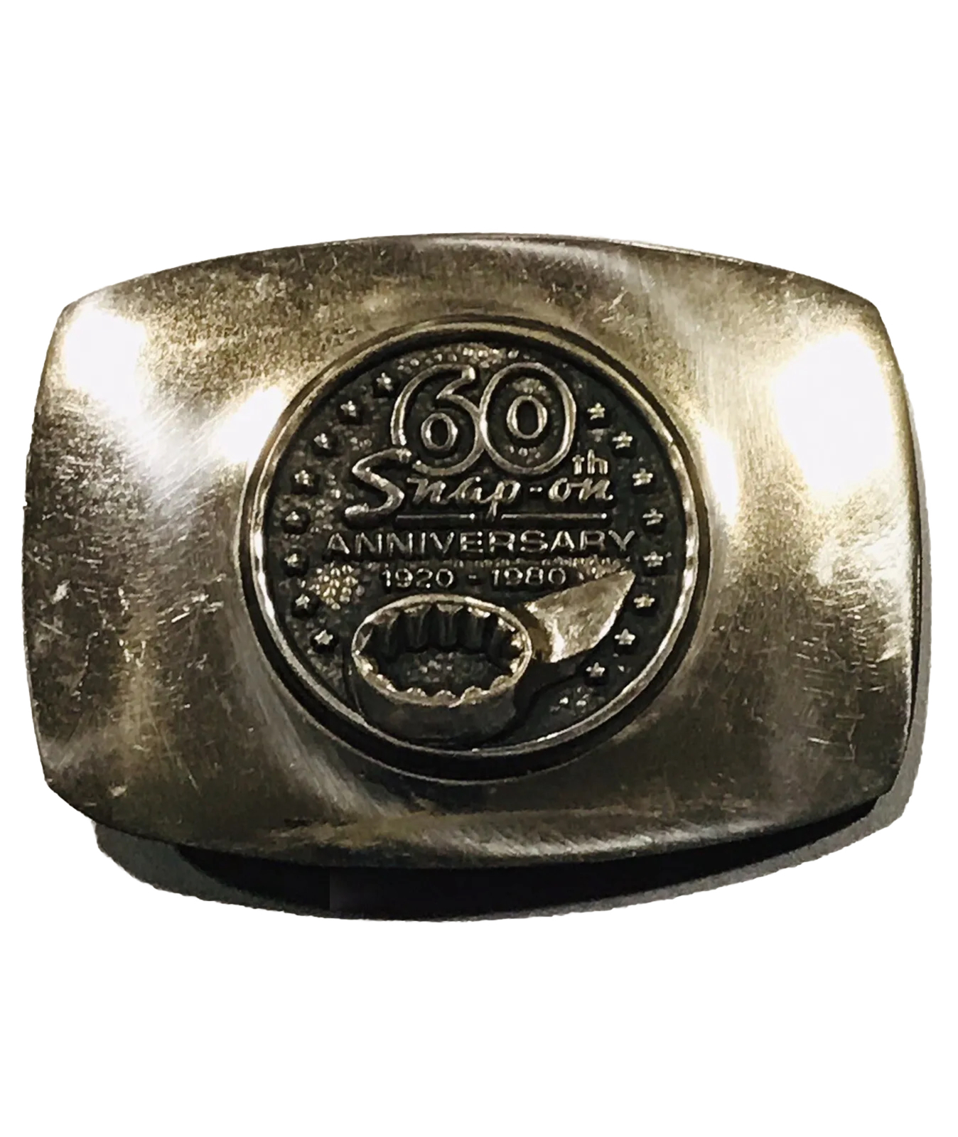 Snap On 60th Anniversary Belt Buckle 1920-1980 BTS Solid Silverbronze