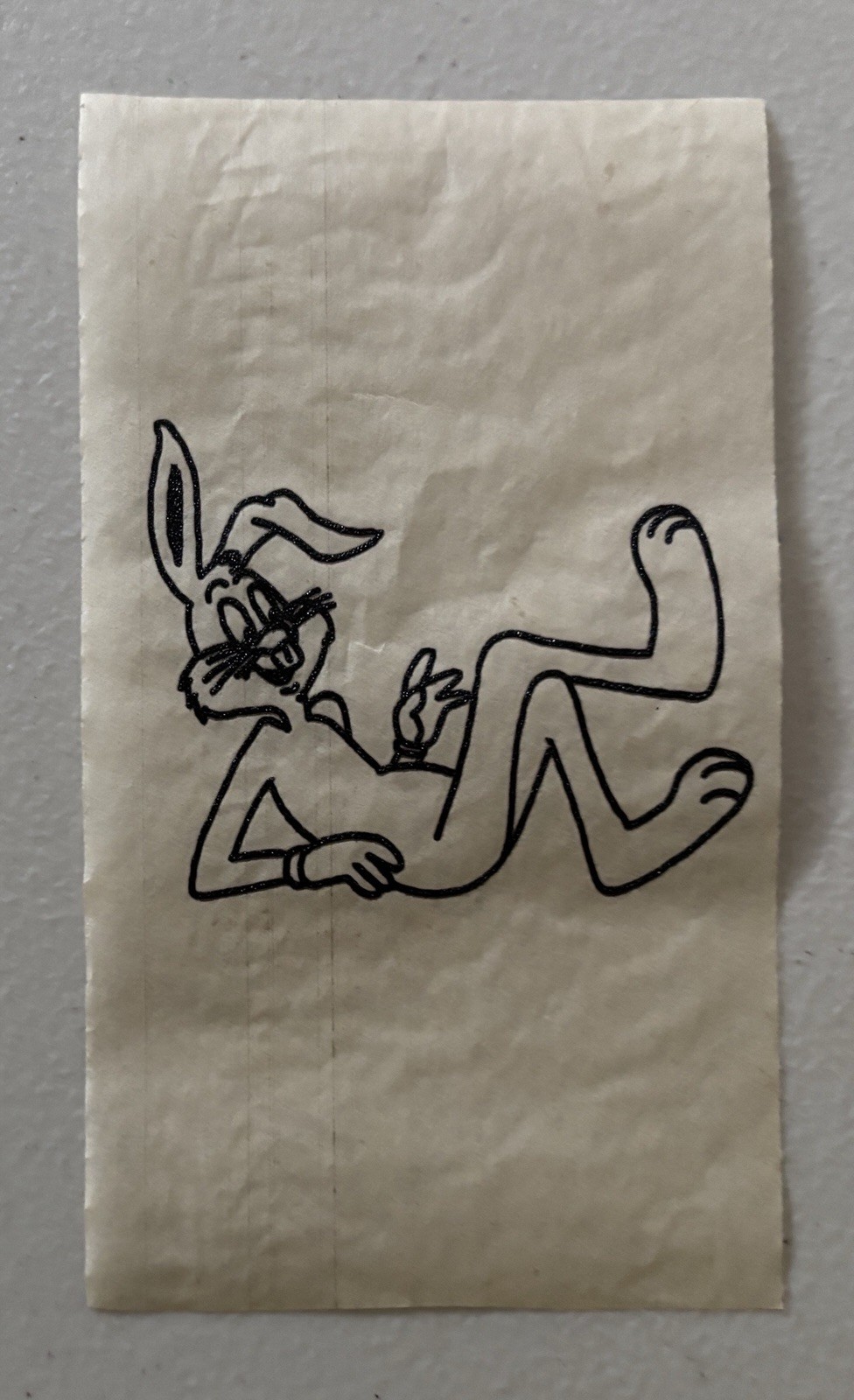 Original Vintage 1974 Bugs Bunny Cartoon Rabbit TV Mini Iron On Transfer