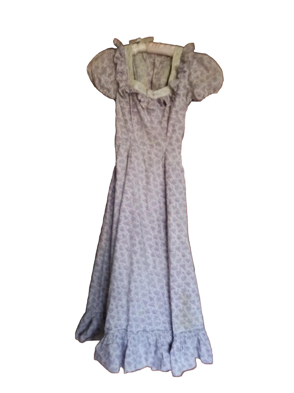 Vintage Cotton Square Dance Dress 1940s-50s Calico Long 30″ Chest