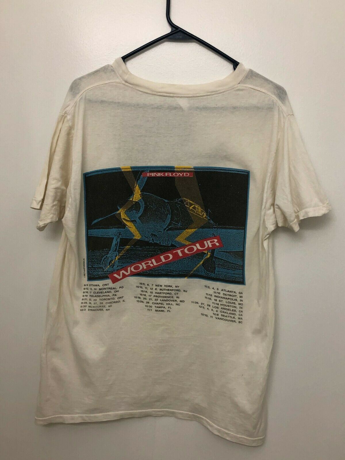 PINK FLOYD World Tour 1987 “A Momentary Lapse” Vintage T Shirt distress pre-own