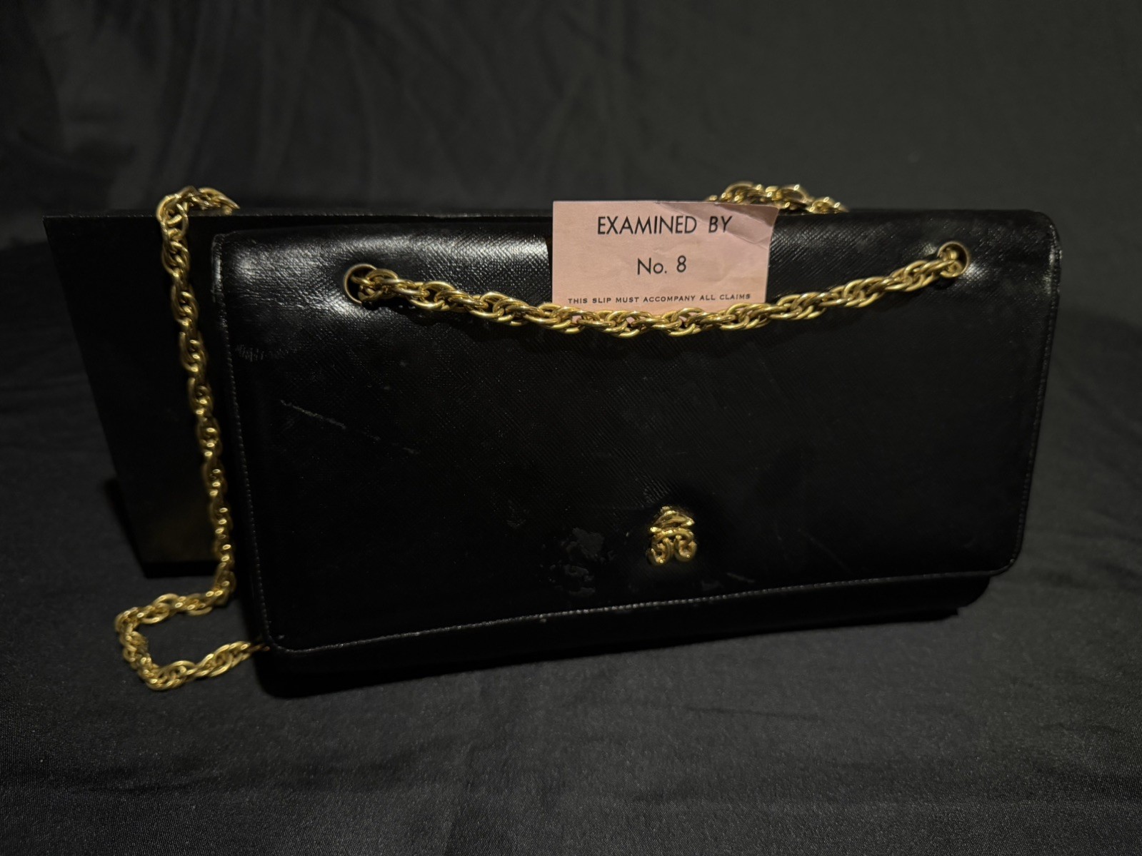 Vtg Bienen-Davis Black Handbag w/ Original Inspection Slip – 24k Gold Plated MCM