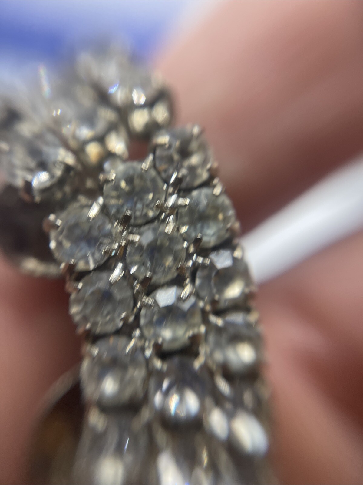 Vintage Rhinestone Shoe Clips Tip Toe Curved #237
