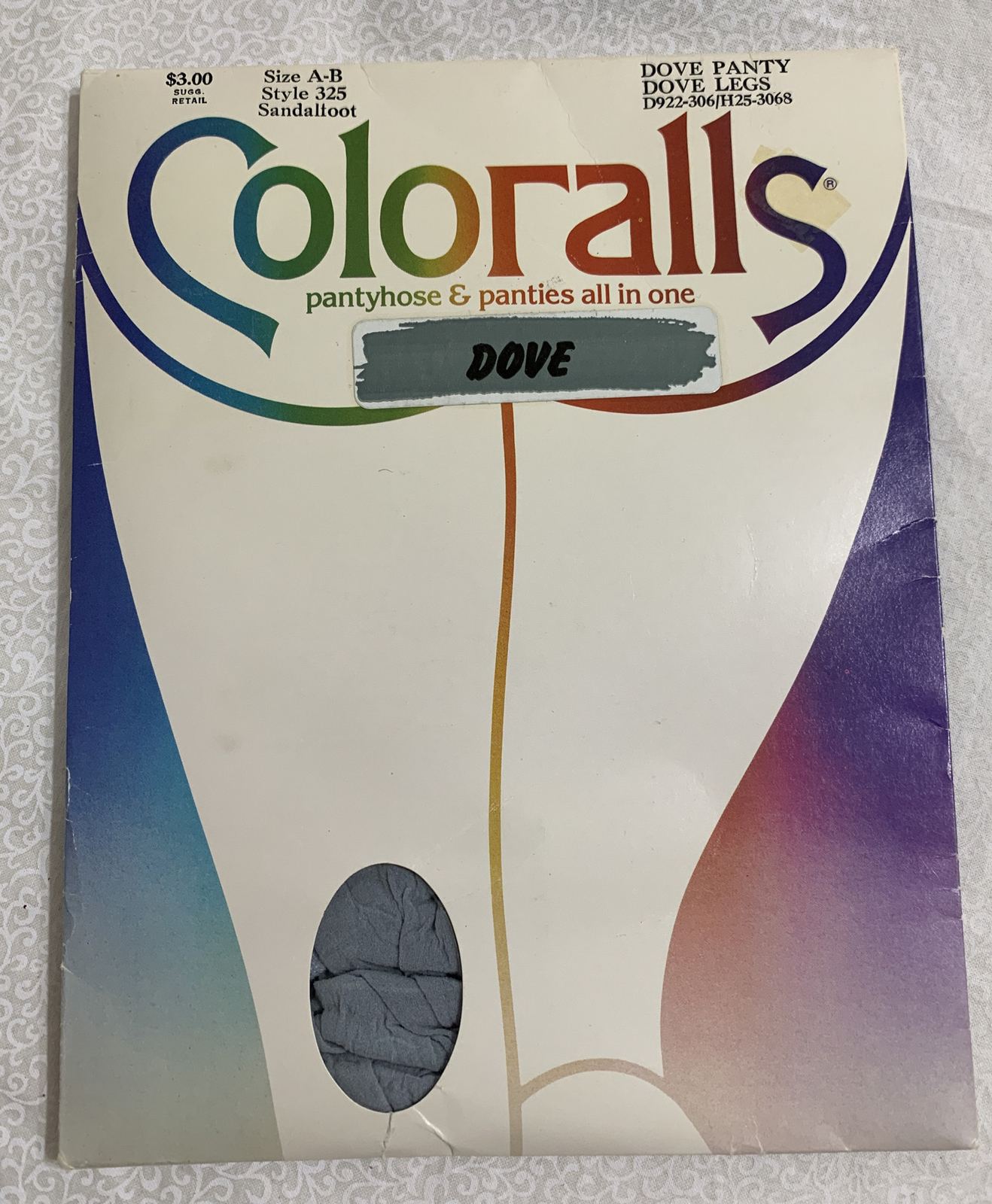 Coloralls Pantyhose & Panties In One Size AB Color Dove (gray) Style 325 Vintage
