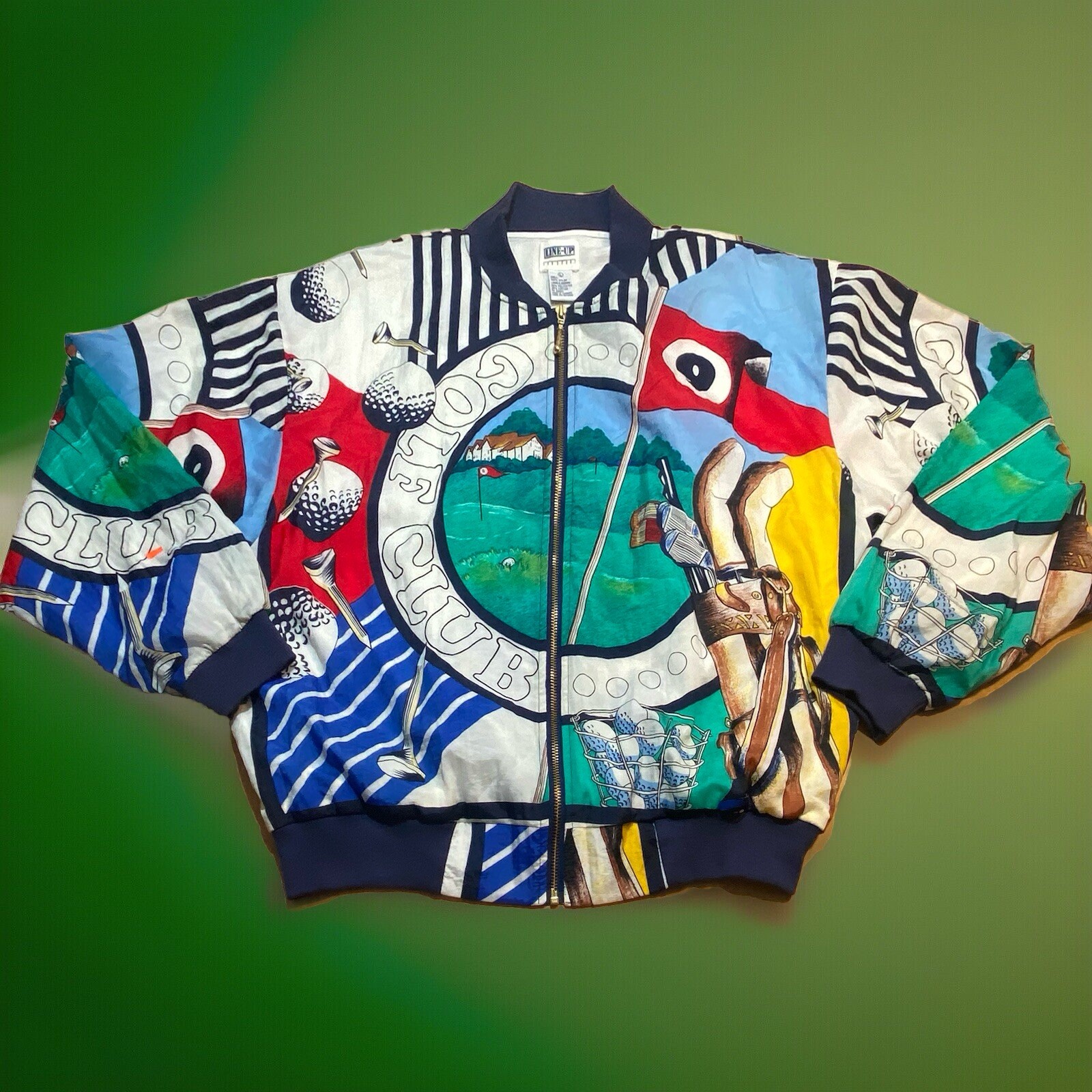 Vintage Line-up For Sport Women Zip Up Golf Club Lined Jacket Light Weight Large