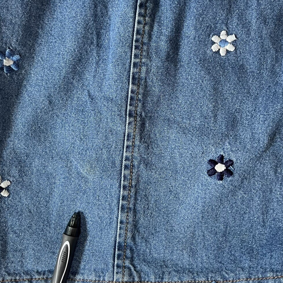 Vintage 90’s California Concepts Size 7 Denim Flower Dress Y2K Juniors Small