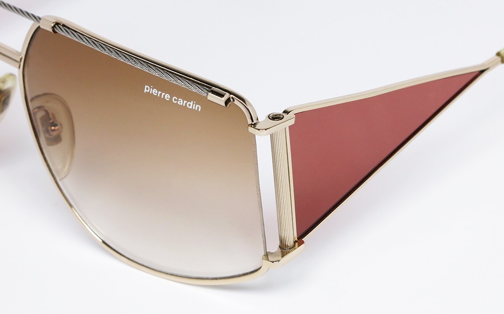 ORIGINAL VINTAGE SUNGLASSES PIERRE CARDIN CP-808-1 GOLD 4 LENSES STEEL OVERSIZE