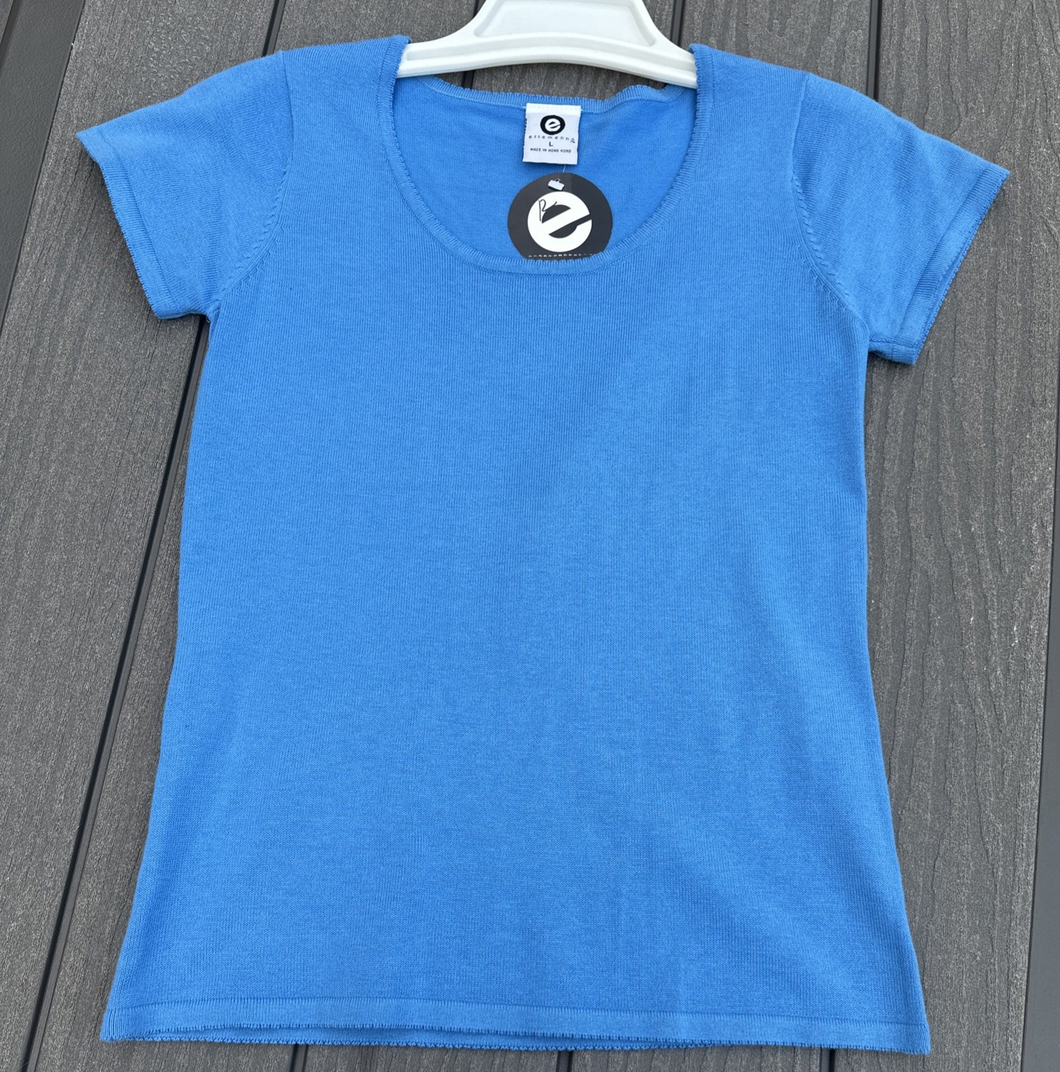 Y2K Ellemenno Vintage T Shirt Womens Large Buno Blue Vintage Top NWT
