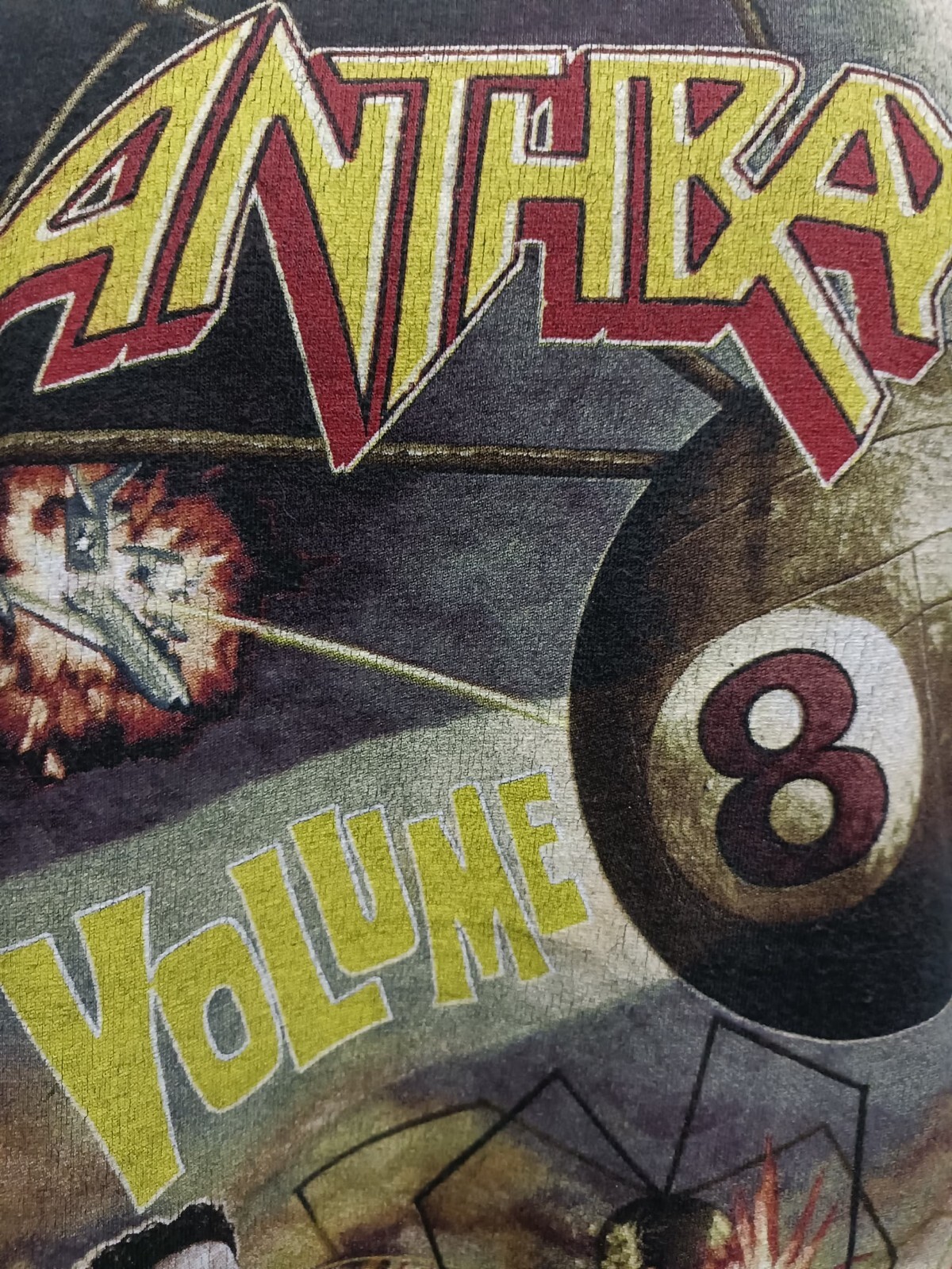 Vintage 1988-89 Anthrax 8 (Tour theThreat is Real), Ptp22in, L28in,Sz L