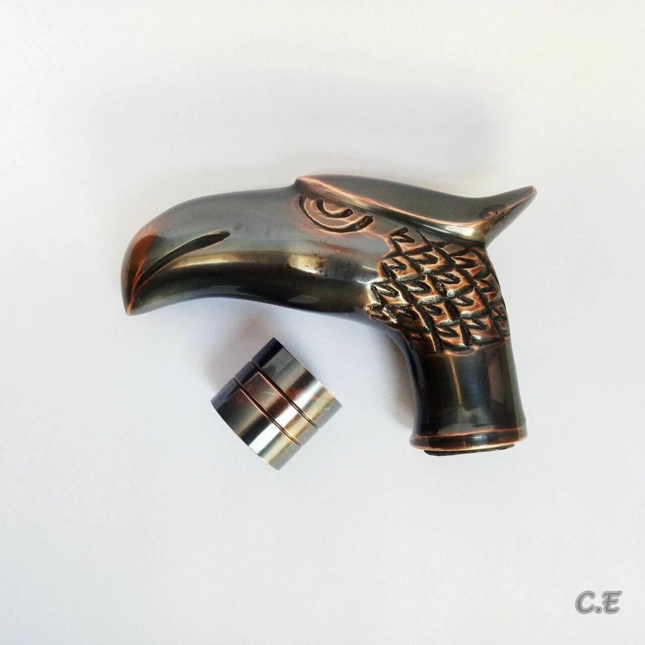 Working Brass Antique Eagle Head Handle Only For Wooden Walking Stick Cane Parts