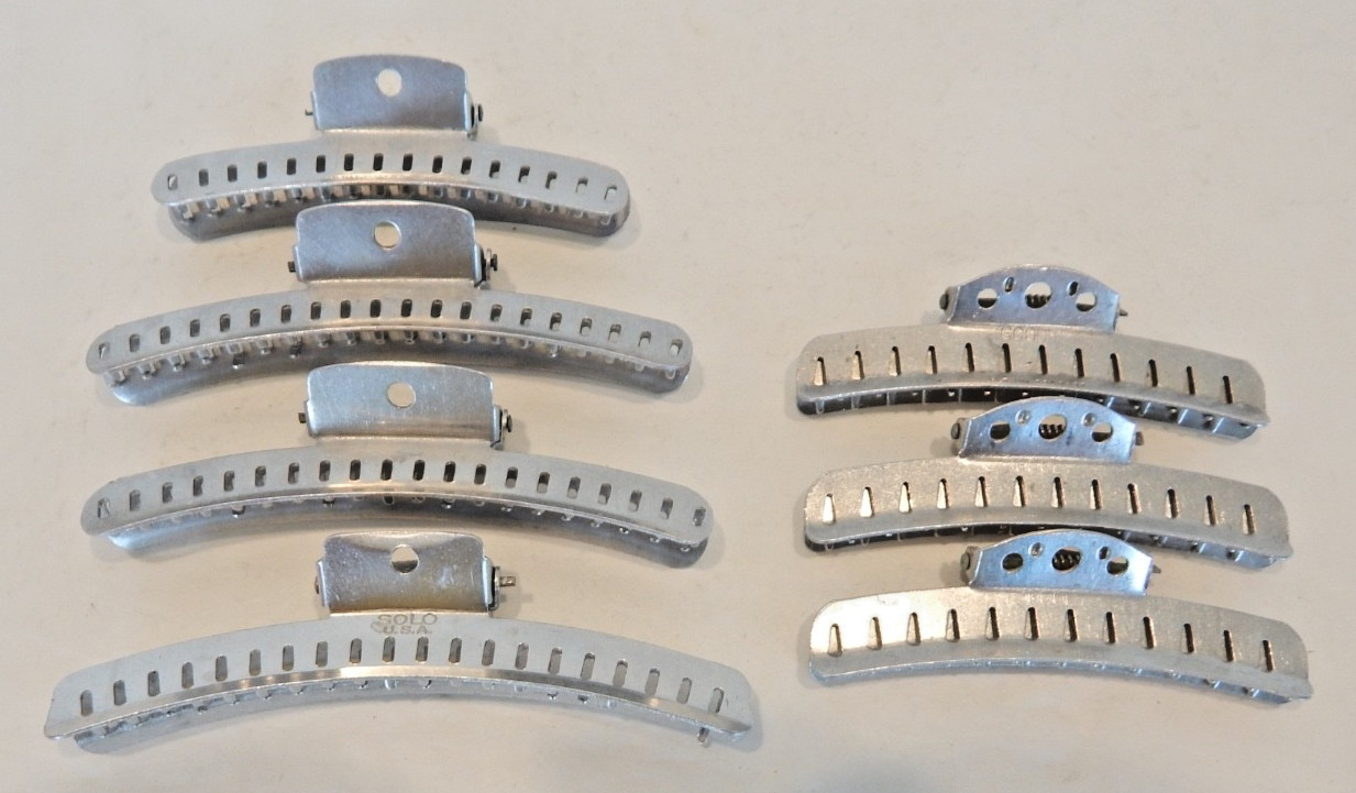 Vintage Goody, Mervin, Solo Aluminum Metal Hair Wave Clips From 1950’s Lot of 7